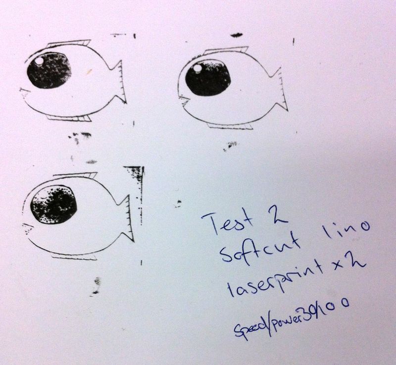 Lasercut linoleum stamps Fab Lab Wiki by NMÍ Kvikan