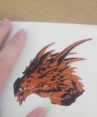 2 colored Dragon done with Vinyl